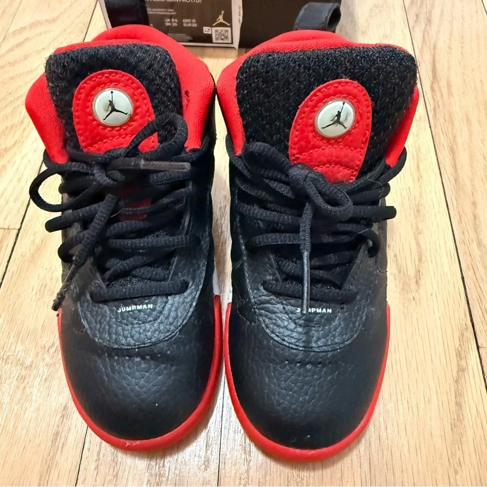 Jordan Jumpman Pro Black White University Red Toddler Sneakers Size 9c